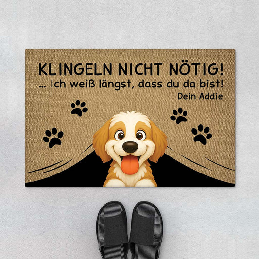 5969DGE1 klingeln nicht notig wir wissen langst dass du da bist fussmatte personalisiert hund_ 5969DKZ0C