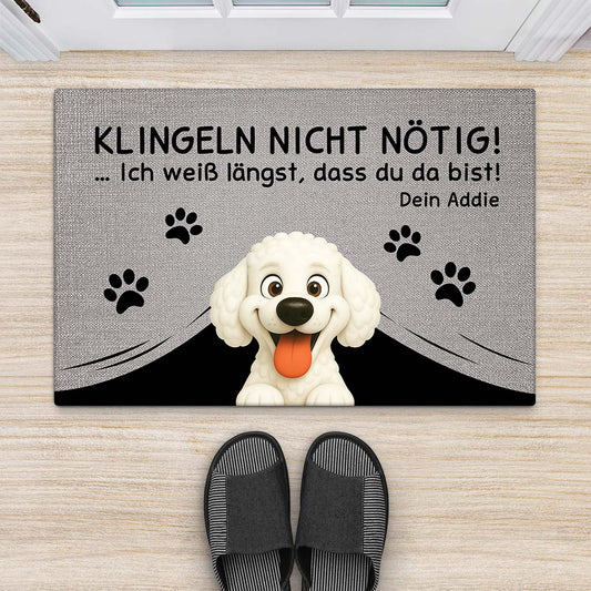 5969DGE2 klingeln nicht notig wir wissen langst dass du da bist fussmatte personalisiert hund_ 5969DKZ0C