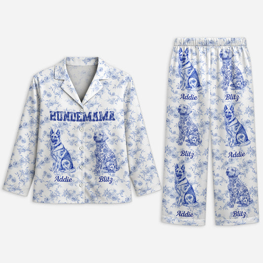 5970VGE1 hundemama toile de jouy personalisierte pyjamas hund 5970VKMTC