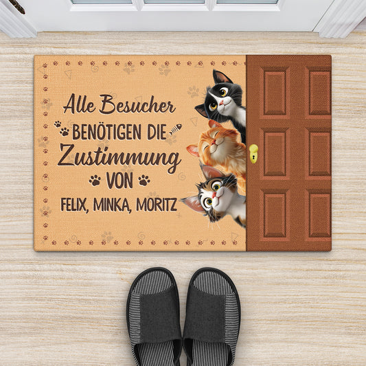 5983DGE2 besucher nur mit genehmigung der katze fussmatte katzen personalisiert 5983DTTCD_4c80e974 7324 4323 bd0b 23b91d426101