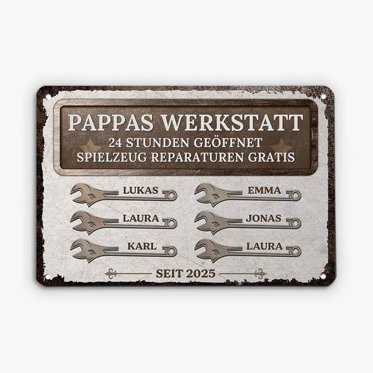 6001EGE1 spielzeug reparaturen gratis werkstatt schild personalisiert papa opa schraubenschlussel 6001E6LNB_2