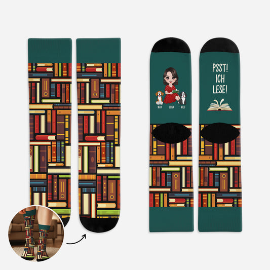 6034JGE1 psst ich lese socken personalisieren text_ leseratten mit hunden 6034J8LNC