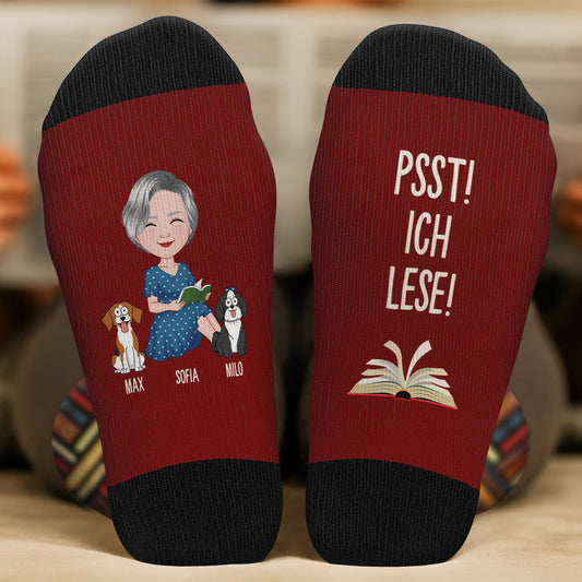 6034JGE2 psst ich lese socken personalisieren text_ leseratten mit hunden 6034J8LNC