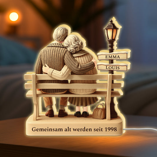 6035LGE2 gemeinsam alt werden seit personalisierte paar geschenke lightbox 6035ltlng