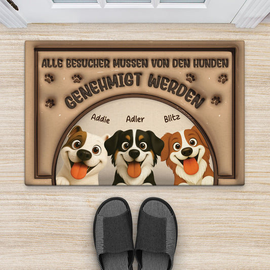 6049DGE2 3d druck effekt allebesuchermussenvomhund genehmigtwerden fussmatte personalisiert hund_ 6049D6TAC_00507384 6b51 4809 bd8c 580f037e1da7