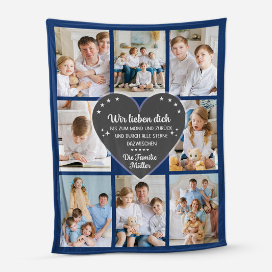 6073BGE1 ich liebe dich bis zum mond und zuruck kuscheldecke personalisiert familie mit foto 6073B6PMI