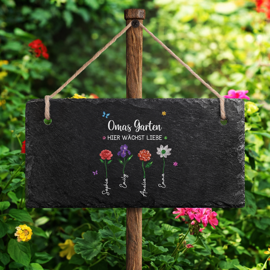 6082AGE2 omas garten hier wachst liebe personalisiertes geschenk uv druck schiefer gartenschild omamama 6082ae6h5a