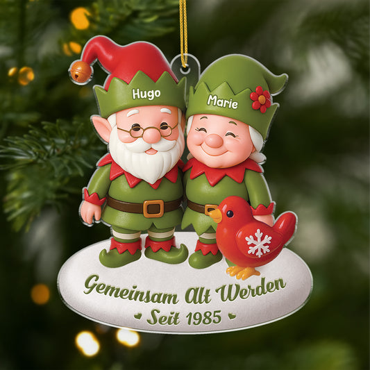 6092OGE1 3d druck effekt gemeinsam alt werden seit acryl weihnachtsschmuck_ personalisiert paare weihnachtself 6092OKHZG