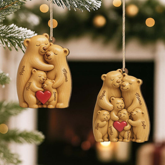 6147OGE2 3d druck effekt familie bar personalisierte 1 schicht holz ornamente weihnachten 6147O65TI