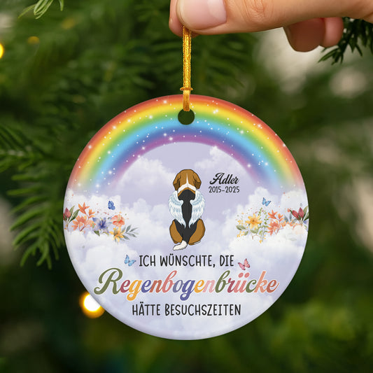 6176OGE1 ich bin geliebt uber die regenbogenbrucke gegangen personalisierte keramik ornamente hunde zur erinnerung 6176OK6QC2