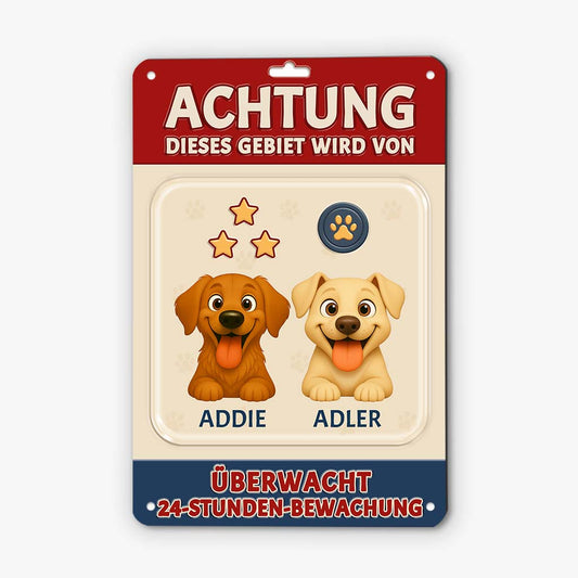 6177EGE2 hunde uberwachen dieses gebiet turschild hund personalisiert_ 6177E8TNC