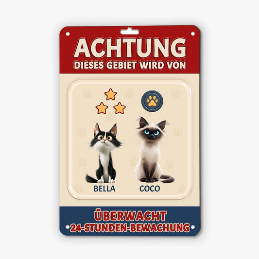 6177EGE2 katzen uberwachen dieses gebiet turschild katze personalisiert_ 6177E8TND