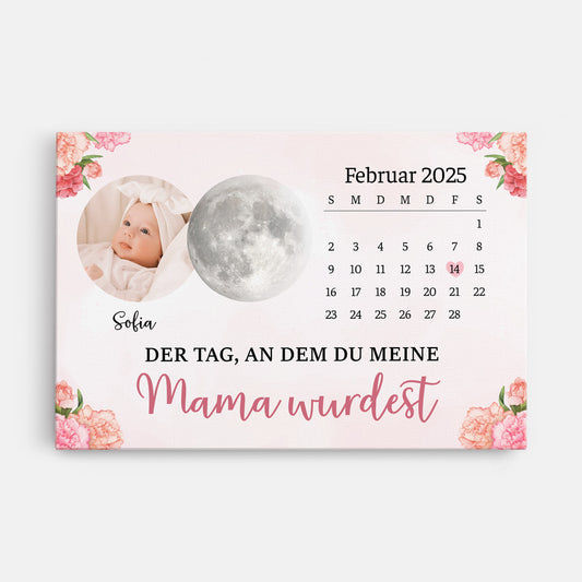 6205CGE1 der tag an dem du meine mama mein papa wurdest personalisierte leinwand mondphasen kalender 6205C3TTA
