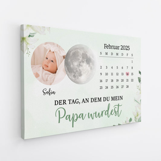 6205CGE2 der tag an dem du meine mama mein papa wurdest personalisierte leinwand mondphasen kalender 6205C3TTA