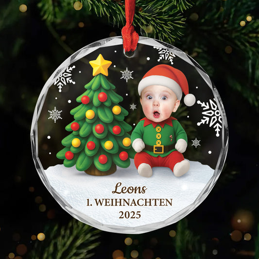 6208OGE1 erstes weihnachten glas weihnachtsschmuck_ personalisiert zur geburt mit foto 6208OTHTK