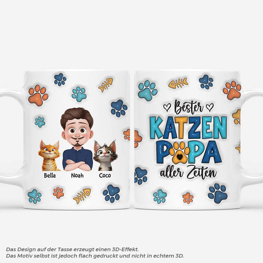 6220MGE1 3d druck effekt bester katzenpapa aller zeiten katzen weihnachtstasse personalisiert_ pfoten kauknochen 6220M6VMD