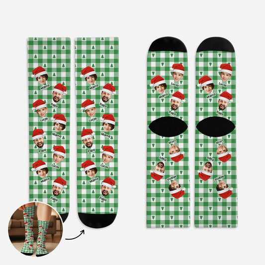 6221JGE1 lebkuchenmann zuckerstange schneeflocke weihnachtsbaum socken personalisieren text_ mit gesicht frauen manner 6221J6XTA