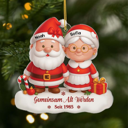6229OGE1 3d druck effekt gemeinsam alt werden acryl weihnachtsschmuck personalisiert paar weihnachtsmann 6229OTTAG