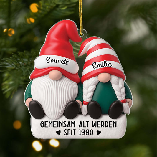 6232OGE1 3d druck effekt gemeinsam alt werden acryl weihnachtsschmuck personalisiert paar gnom 6232OTTMG