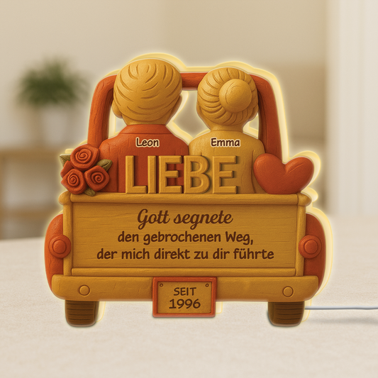 6237LGE1 gott segnete den steinigen weg der mich direkt zu dir fuhrte personalisierte paar geschenke lightbox 6237lthng