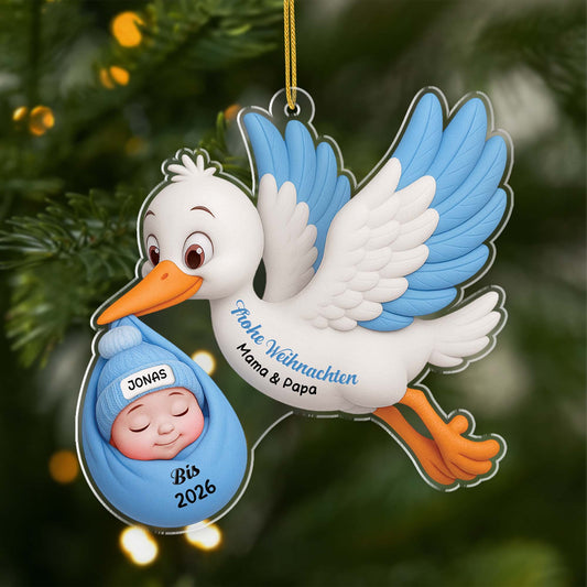 6244OGE1 3d druck effekt frohe weihnachten_ acryl weihnachtsschmuck personalisiert_ werdende mama papa_ 6244O8HTA