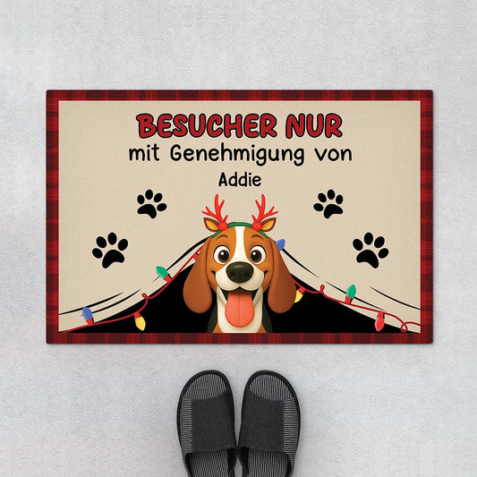 6248DGE1 besucher nur mit genehmigung von lustiges turschild hund personalisiert_ weihnachten 6248DKLNC_1