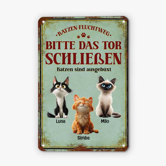 6267EGE2 fluchtweg bitte das tor schliessen turschild katze personalisiert_ 6267E8QMD_617dea61 4d50 4324 9cc9 6ac981cbe9ea