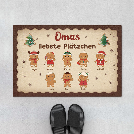 6268DGE1 omas liebste platzchen personalisierte fussmatte oma und opa weihnachten 6268DKTZA