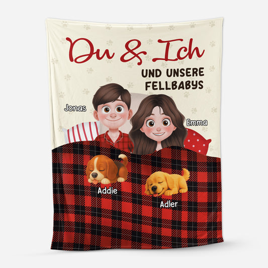 6336BGE1 du ich und unser fellbaby personalisierte kuscheldecke_ paar hunde 6336BTP5C