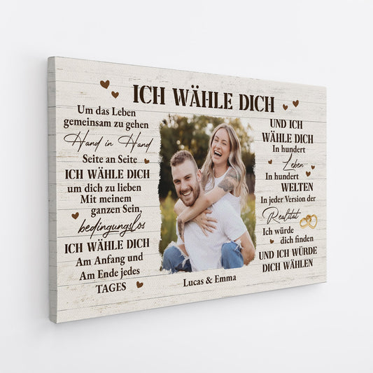 6386CGE2 ich wahle dich um dich zu lieben personalisierte leinwand paar mit foto 6386C8TAG