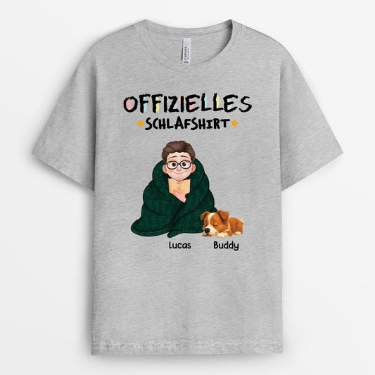 6408AGE2 offizielles schlafshirt t shirt hund personalisiert buntstifte cartoon 6408AKL5C