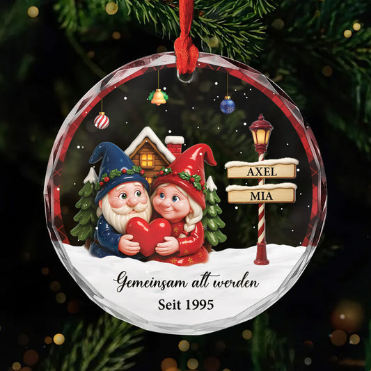 6427OGE1 3d druck effekt gemeinsam alt werden seit glas weihnachtsschmuck personalisiert paar 6427O3Q0G