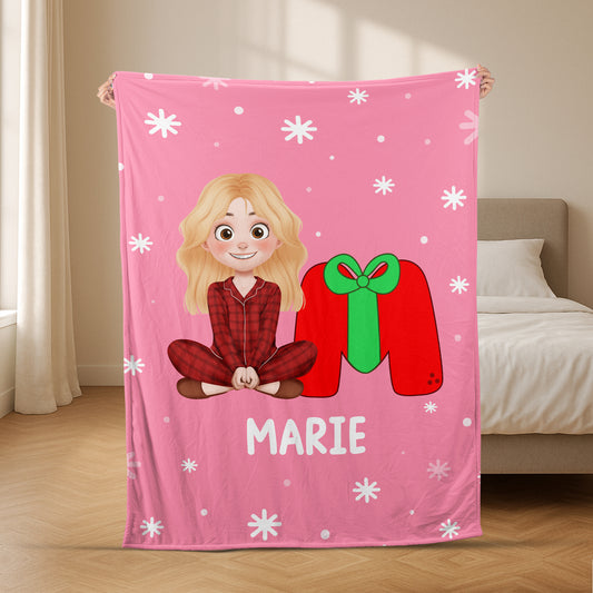 6430BGE2 name weihnachtskugeln kuscheldecke personalisiert_ frauen manner 6430BKTCB