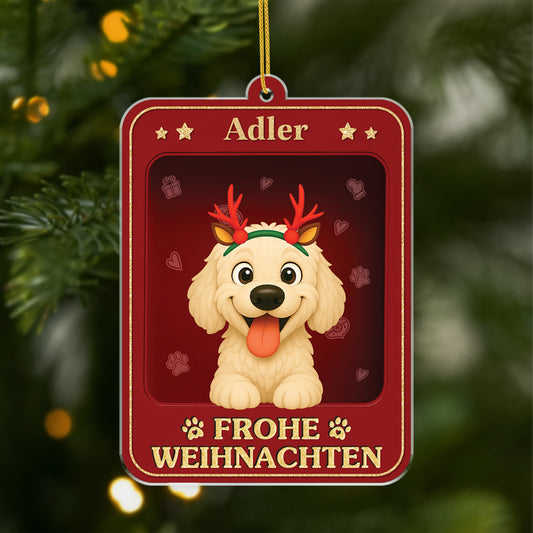 6442OGE1 3d druck effekt merry woofmas acryl christbaumschmuck hund personalisiert_ 6442O8MZC