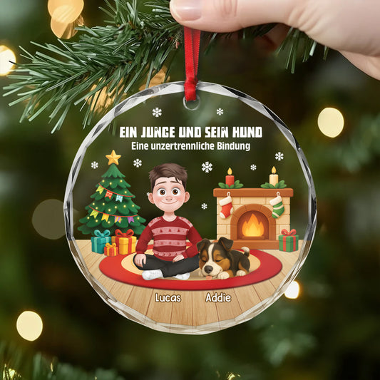 6454OGE1 verbundenheit zwischen mensch und hund glas weihnachtsschmuck personalisiert 6454OKLTC_2