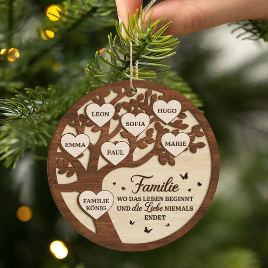 6469OGE2 familie wo das leben beginnt die liebe niemals endet personalisierte 2 schicht holz ornamente weihnachten 6469O3ZMI