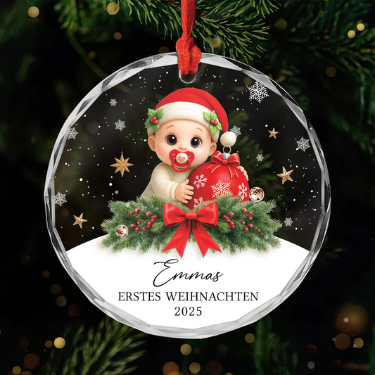 6534OGE1 mein erstes weihnachten glas weihnachtsschmuck_ personalisiert baby 6534OKT5K