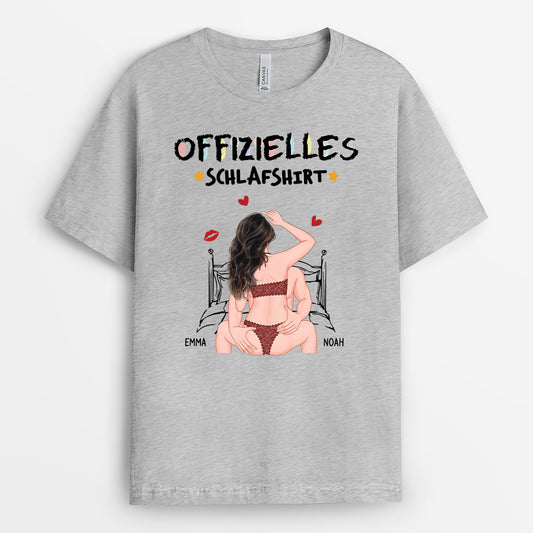 6535AGE2 offizielles schlafshirt weisses partner t shirt personalisiert cartoon buntstifte 6535AKZ5G