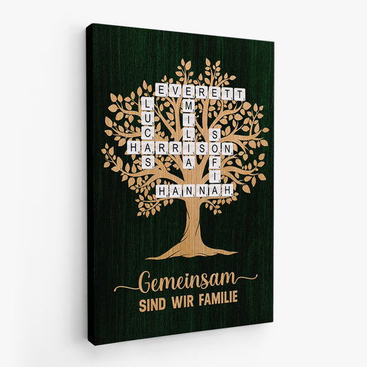 6581CGE2 die liebe einer familie wahrt ewig familienstammbaum leinwand kreuzwortratsel personalisiert 6581C3TMI