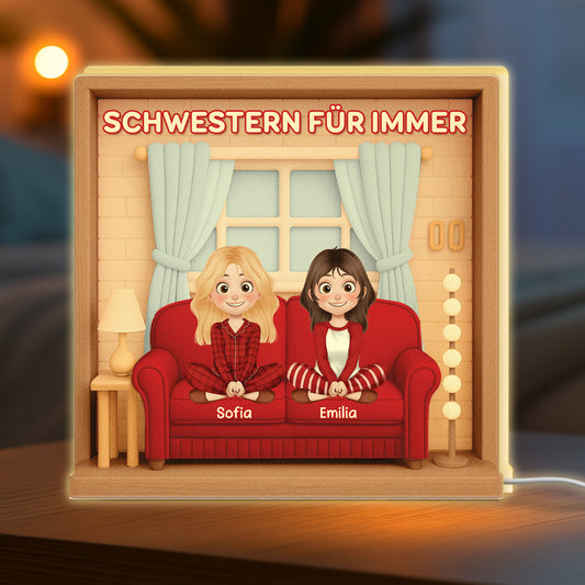 6585LGE2 3d druck effekt besties fur immer personalisiertes geschenk lightbox beste freundeschwestern 6585lcqaf