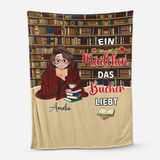 6595BGE1 einfach ein madchen das bucher liebt kuscheldecke personalisiert_ fur_ leseratten_ frauen manner 6595BTT5A