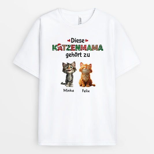 6605AGE1 diese katzenmama gehort zu weihnachts katzen t shirt personalisiert 6605AKM5D