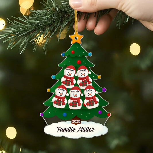 6632OGE2 tannenbaum schneemann acryl weihnachtsschmuck_ personalisiert familie 6632o3twi
