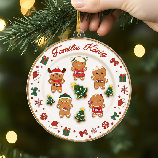 6645OGE2 3d druck effekt lebkuchen auf dem teller acryl weihnachtsschmuck personalisiert familie 6645OKM5I