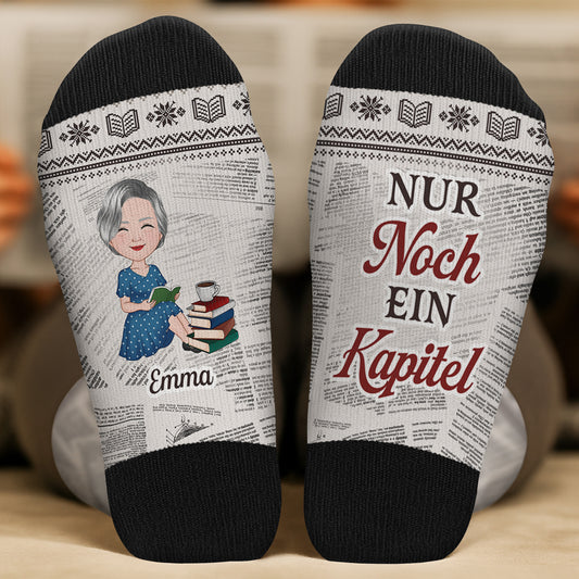 6646JGE2 einfach ein madchen das bucher liebt newsprint personalisierte socken_ fur_ leseratten_ frauen 6646JKQ5A