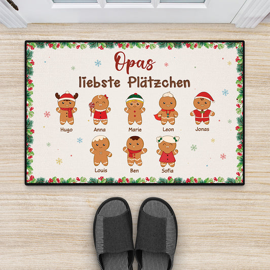 6663DGE2 omas liebste platzchen weihnachten personalisierte fussmatte oma und opa_ 6663DKYMA