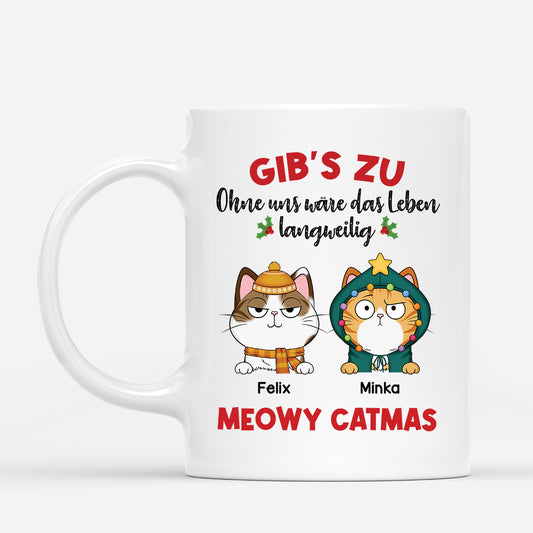 6721MGE1 ohne katze ist das leben langweilig weihnachts katzen tasse personalisiert_ 6721MKP5D