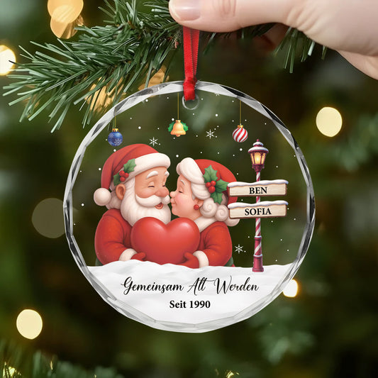 6753OGE2 3d druck effekt gemeinsam alt werden seit glas weihnachtsschmuck personalisiert weihnachtsmann paar 6753OKL5G