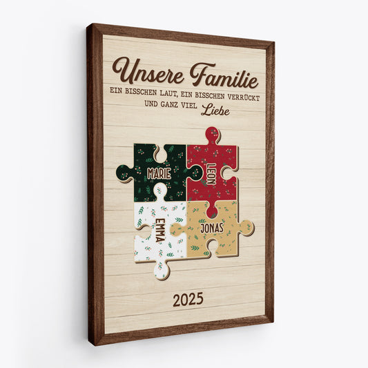 6952CGE2 die teile die unsere familie ausmachen personalisierte leinwand familie_ mit namen puzzleteile 6952CTPZI