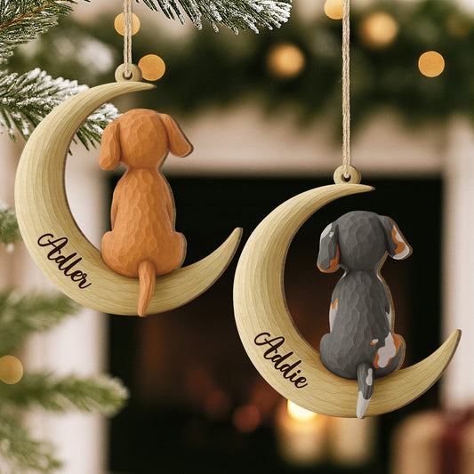 7260OGE2 3d druck effekt hund personalisierte 1 schicht holz ornamente weihnachten 7260O